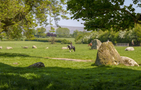 Image of Long Meg and her daughters stone circle